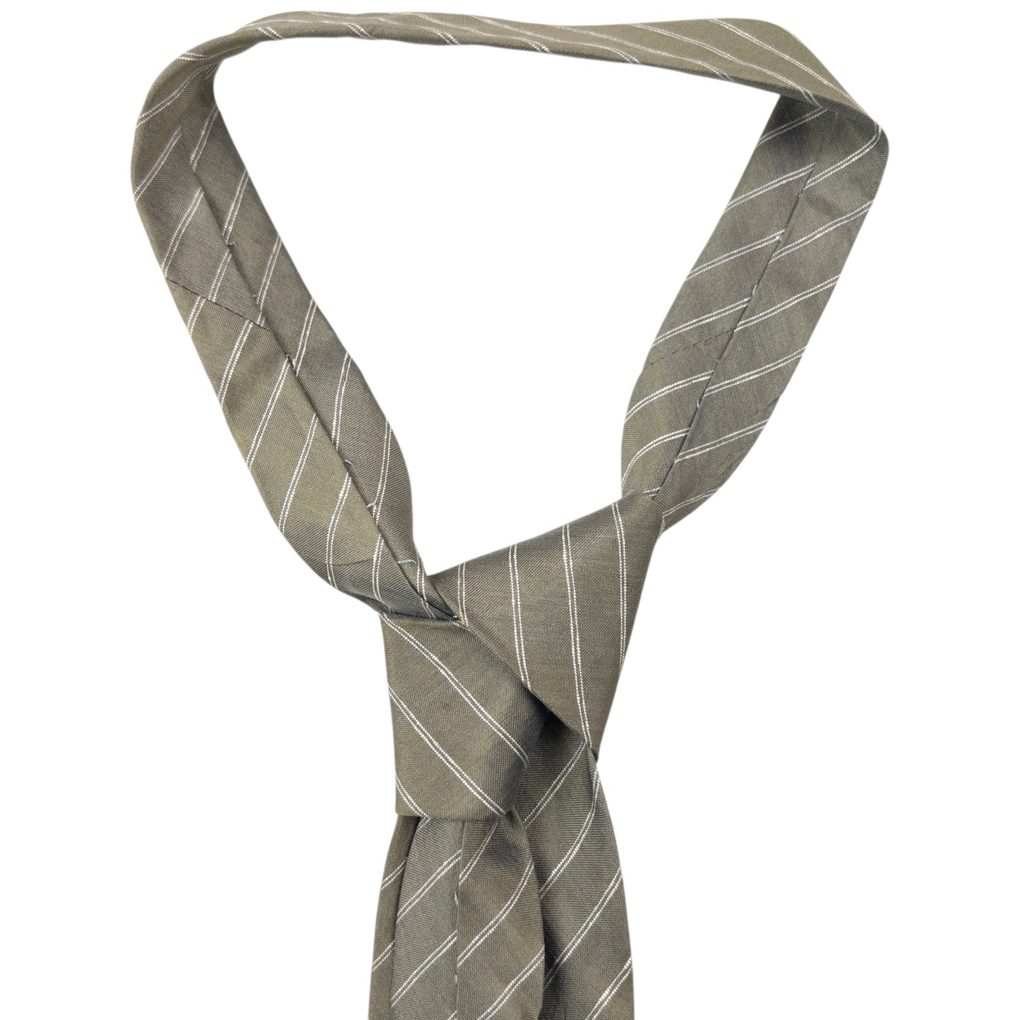Vintage 90s Issey Miyake Striped Silk Tie | O/S, Grey