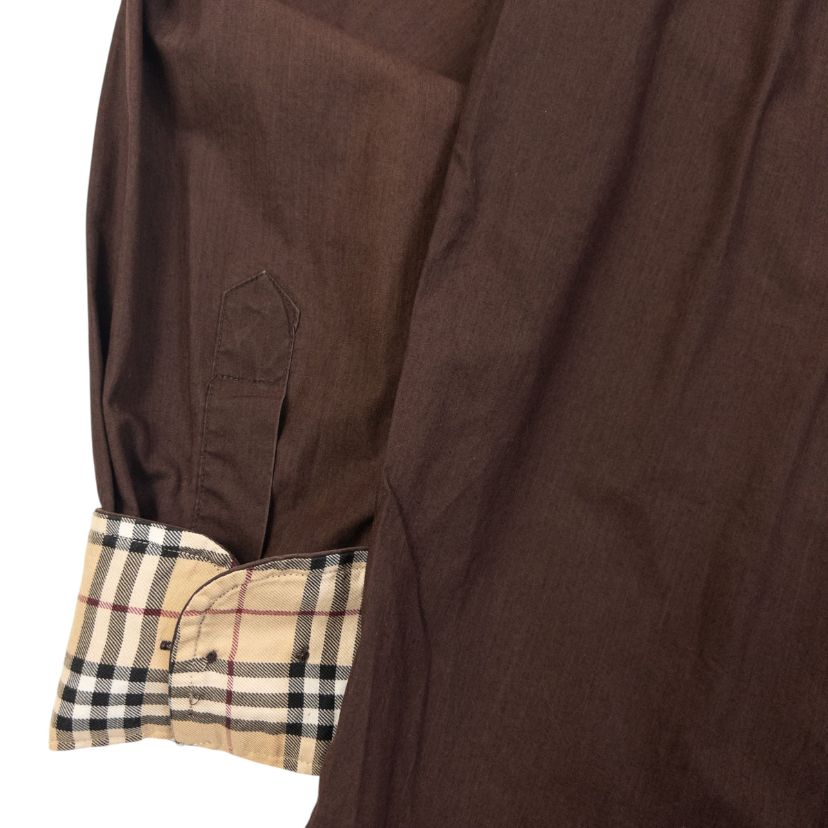 Vintage 2000s Burberry Nova Check Cuff Long Sleeve Button Up Shirt Size XL | XL, Brown