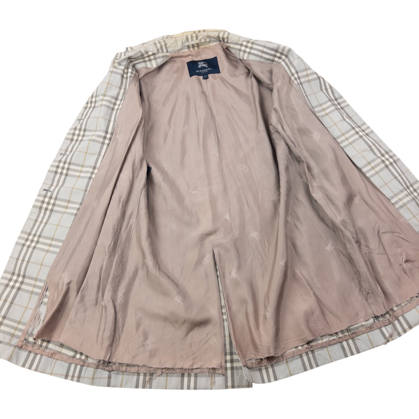 Vintage 2000s Burberry Nova Check Trench Jacket Womens Size L