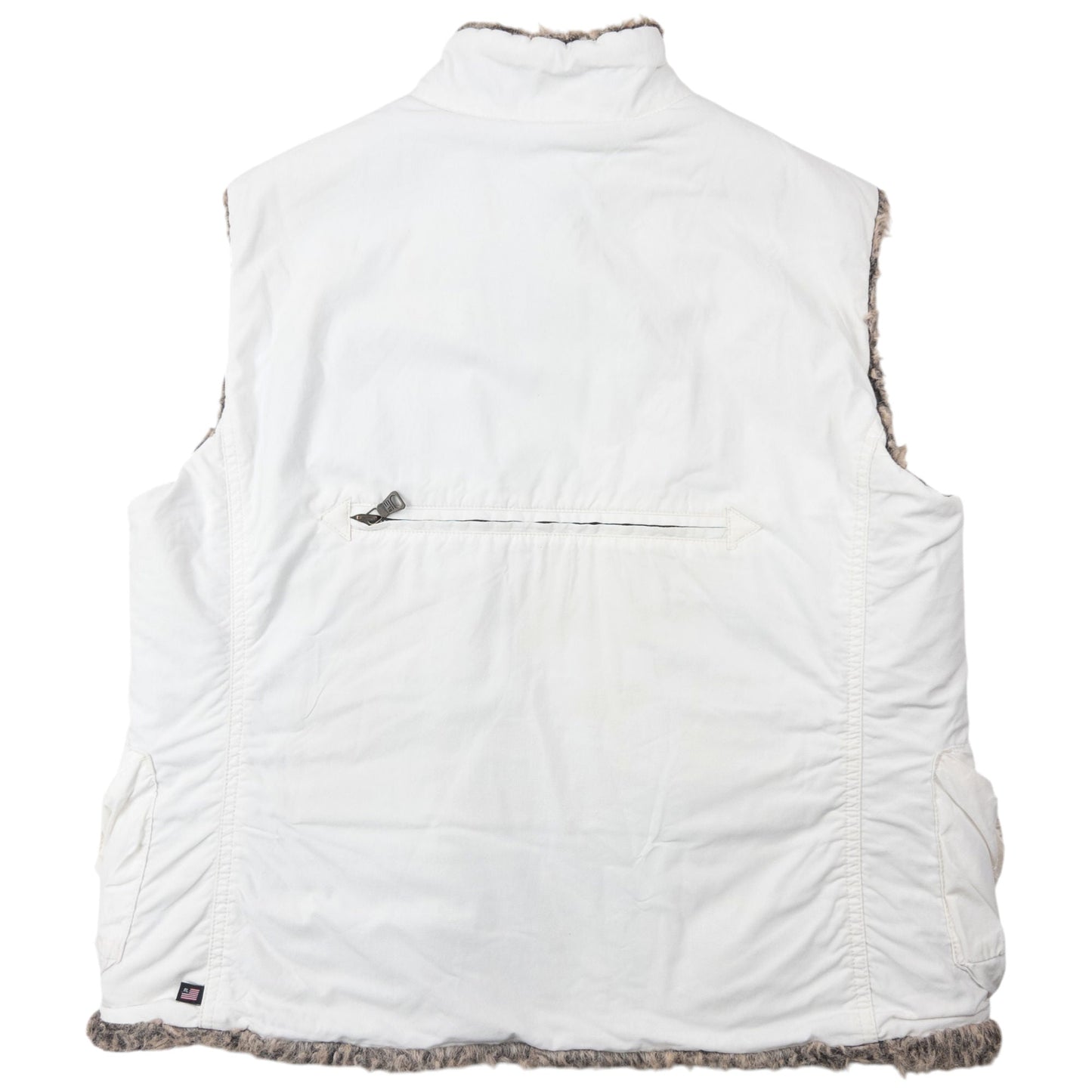 Vintage 2000s Ralph Lauren Multi Pocket Fur Lined Cargo Gilet Womens Size M | Medium, White