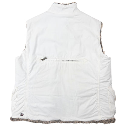 Vintage 2000s Ralph Lauren Multi Pocket Fur Lined Cargo Gilet Womens Size M | Medium, White