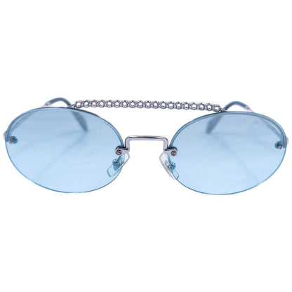 Miu Miu Bejewelled Rimless Sunglasses | O/S, Blue