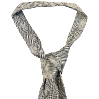 Vintage 90s Gianni Versace Monogram Medusa Silk Tie | O/S, Grey