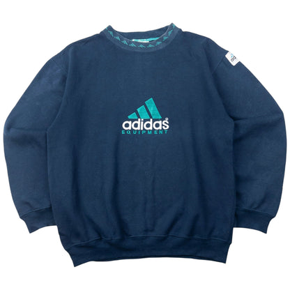 Vintage 90s Adidas Equiptment Embroidered Sweatshirt Size S | Small, Navy