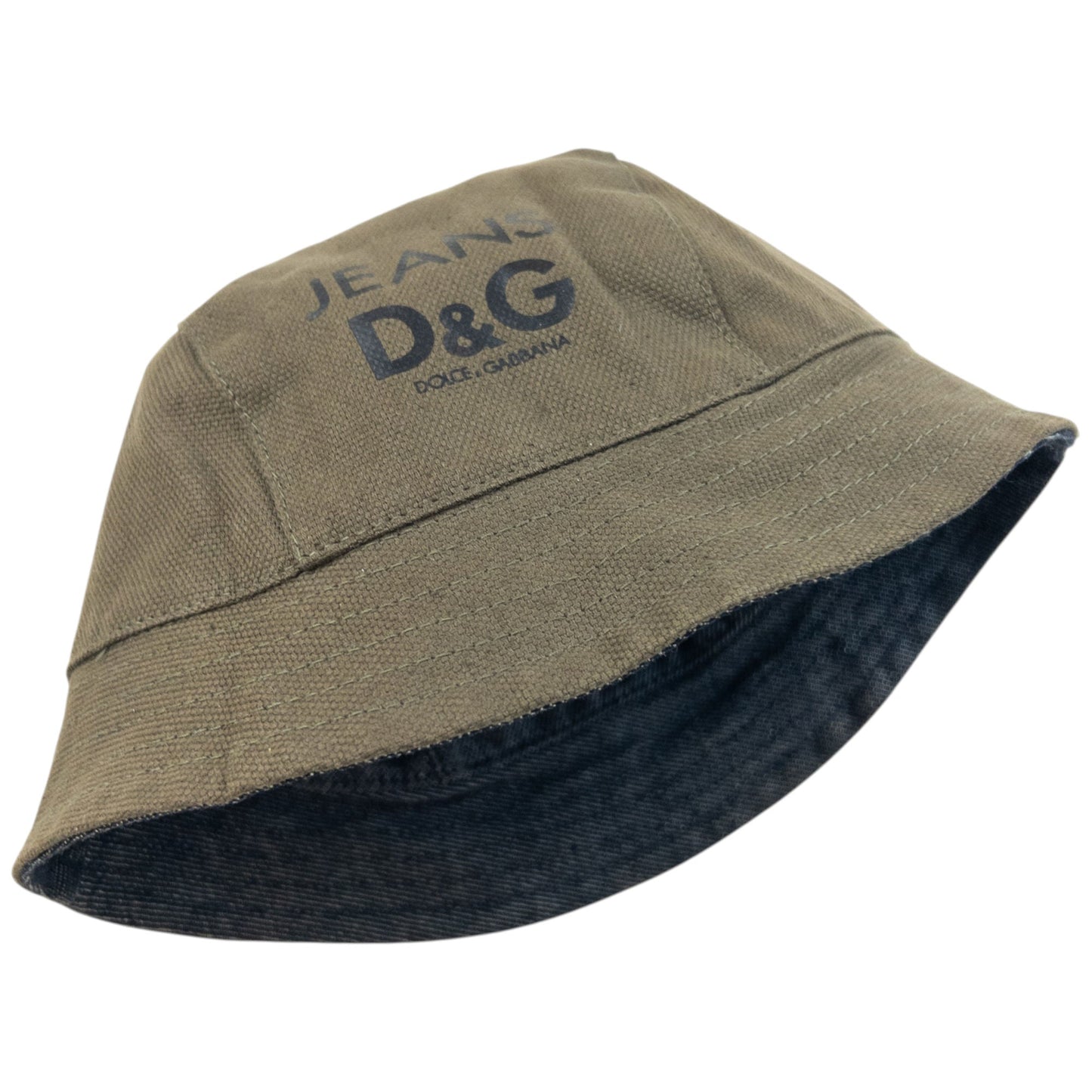 Vintage 2000s Dolce & Gabbana Reversible Denim Bucket Hat | O/S, Khaki