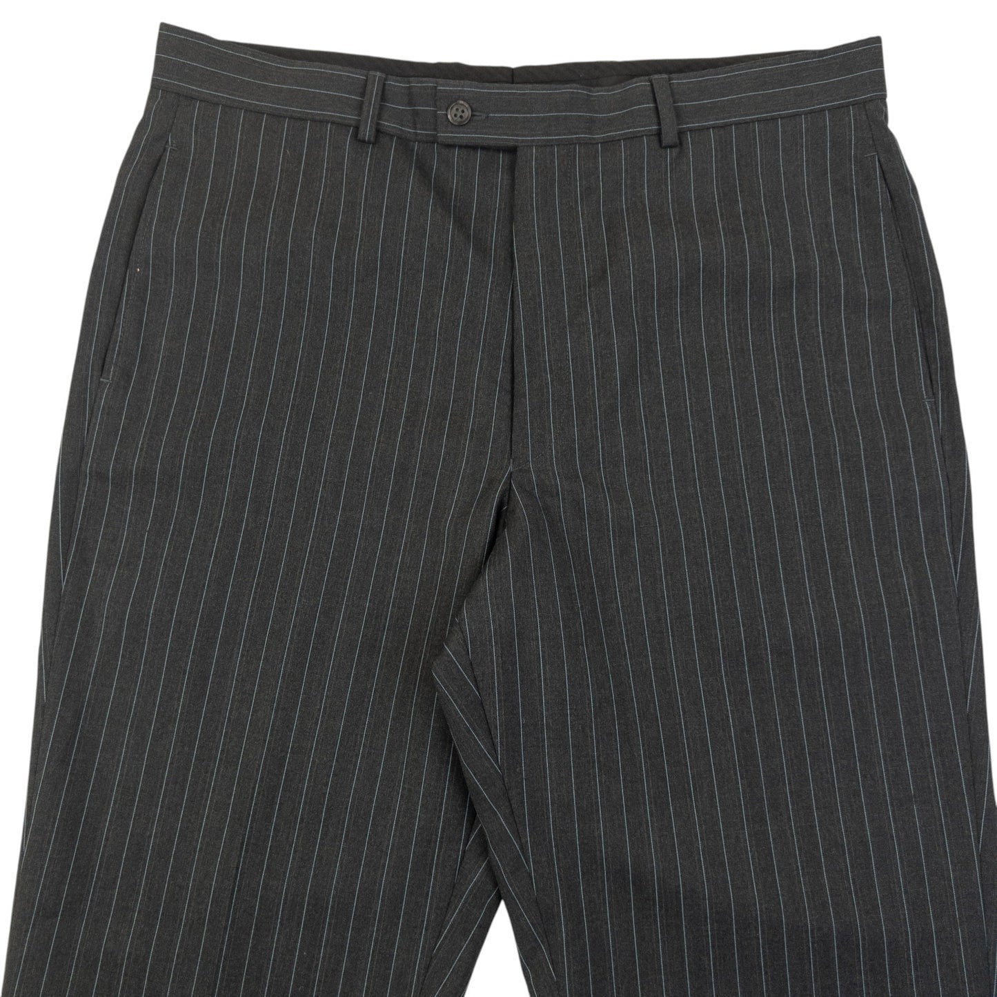 Vintage 90s YSL Yves Saint Laurent Pinstripe Jacket & Trousers Wool Suit Set Size XL | XL, Blue