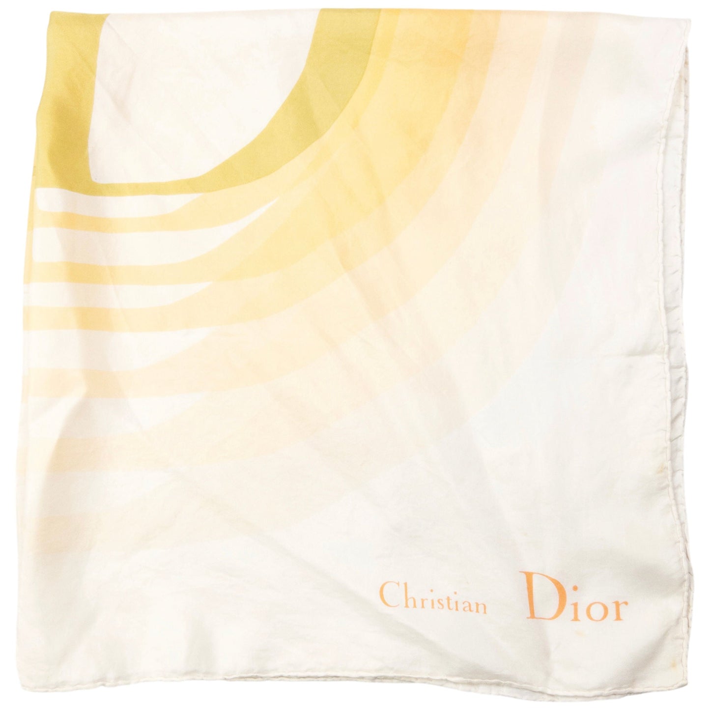 Vintage 2000s Dior Gradient Silk Scarf | O/S, Cream