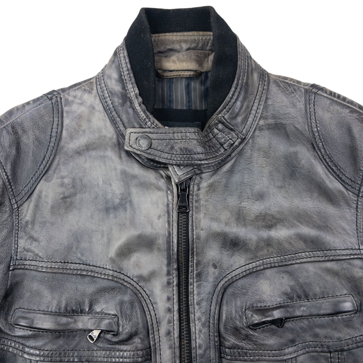 Vintage Dolce & Gabbana Lamb Leather Biker Jacket Size M