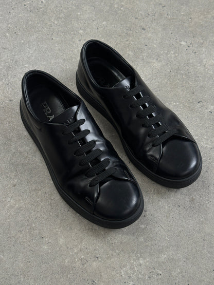 Prada Sport 2000s Leather Minimal Lace Up Trainers - UK 5.5