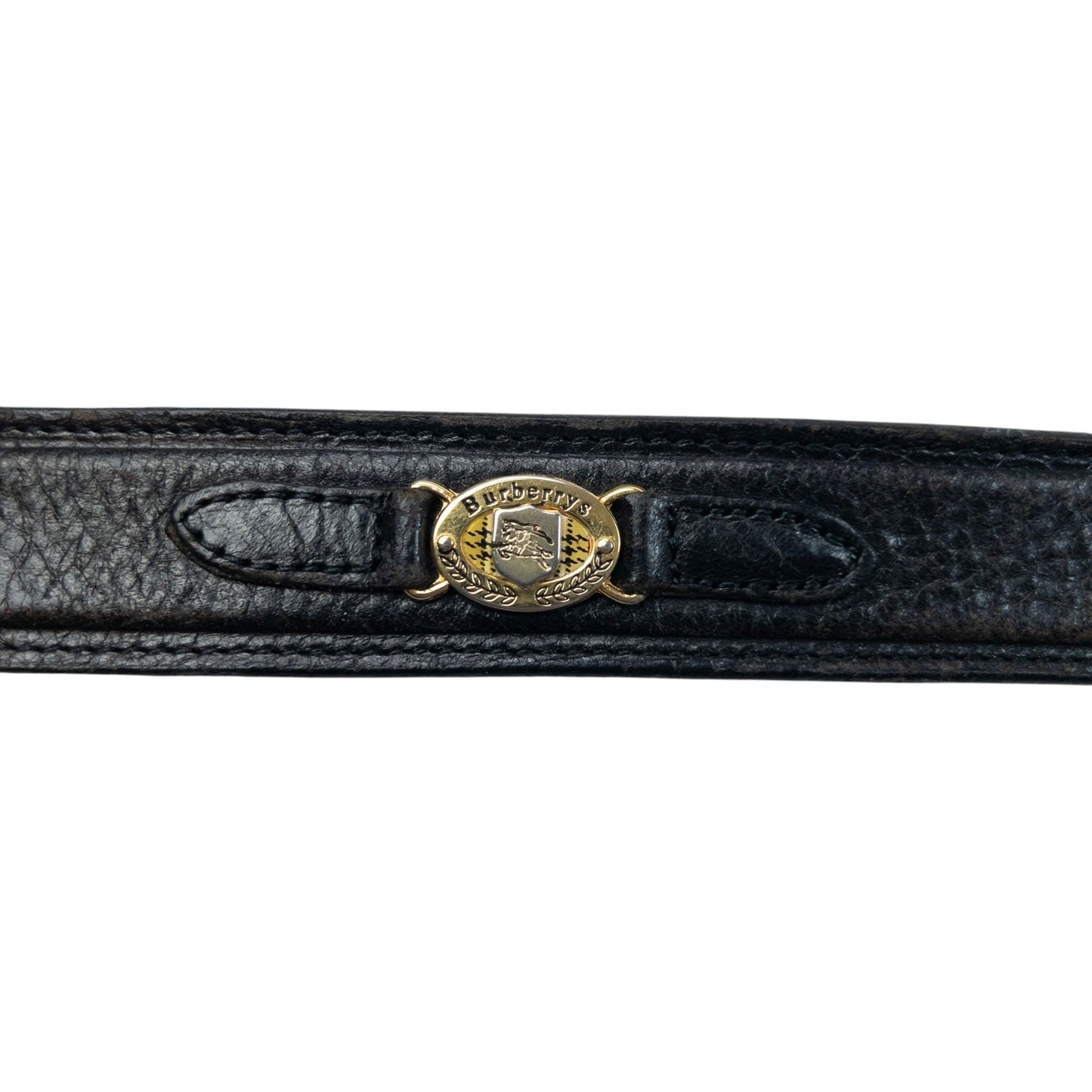 Vintage 90s Burberry Leather Belt Size XL | O/S, Black