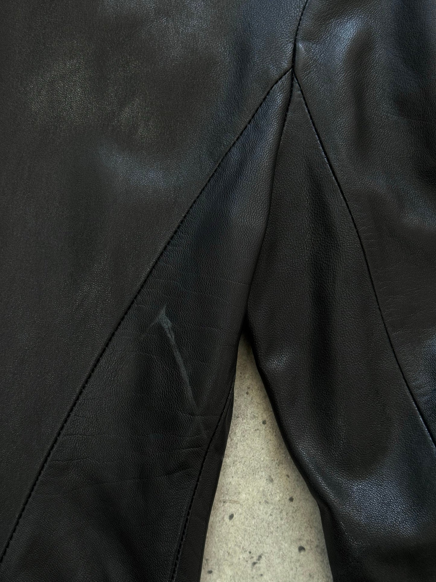 British Vintage 1990s Fitted Leather Jacket - S