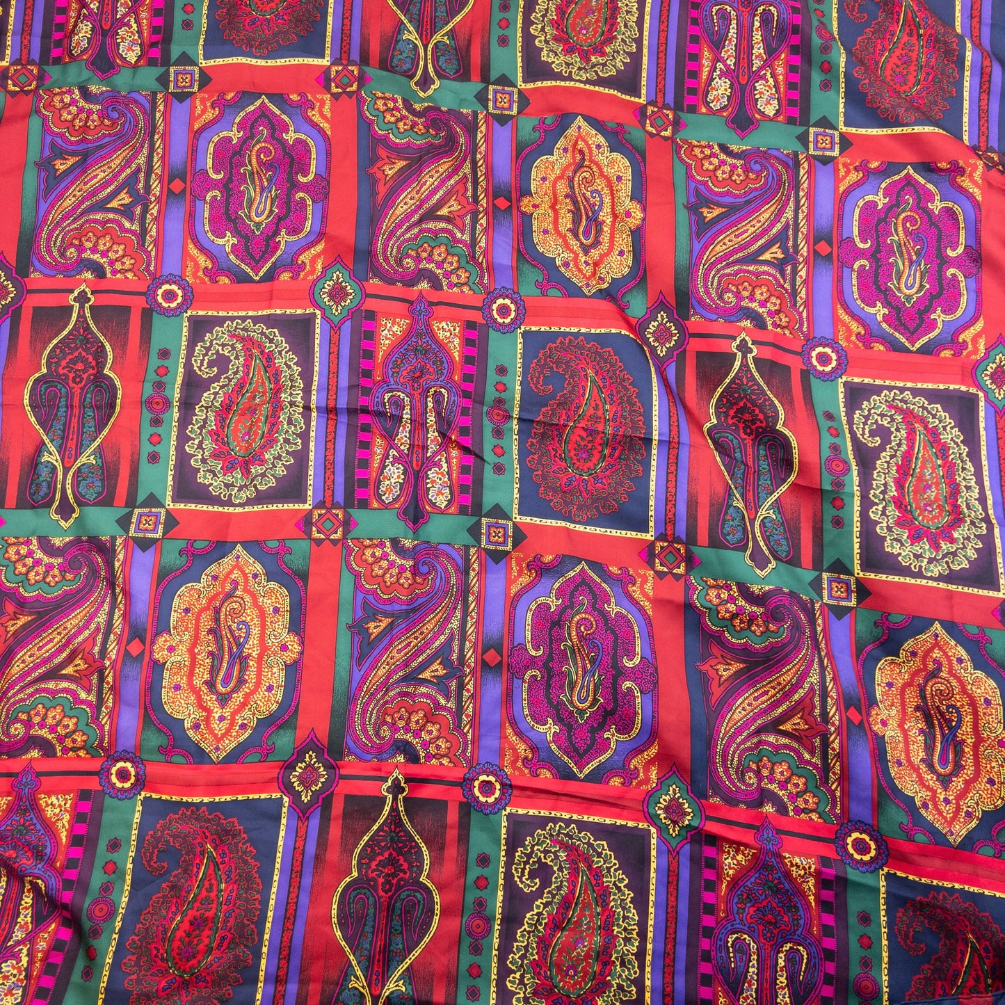 Vintage Gianni Versace Paisley Pattern Silk Scarf | O/S, Multicolour