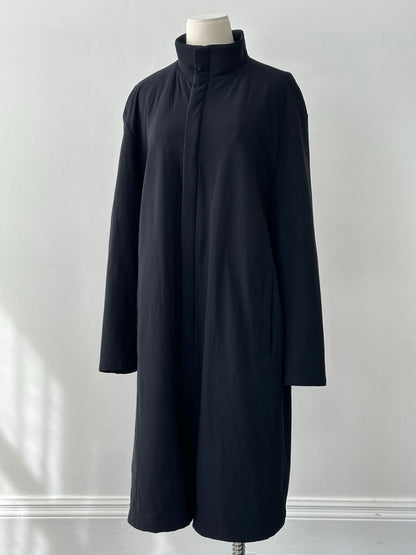 Hugo Boss 2000s Cotton High Neck Double Zip Trench Coat - L