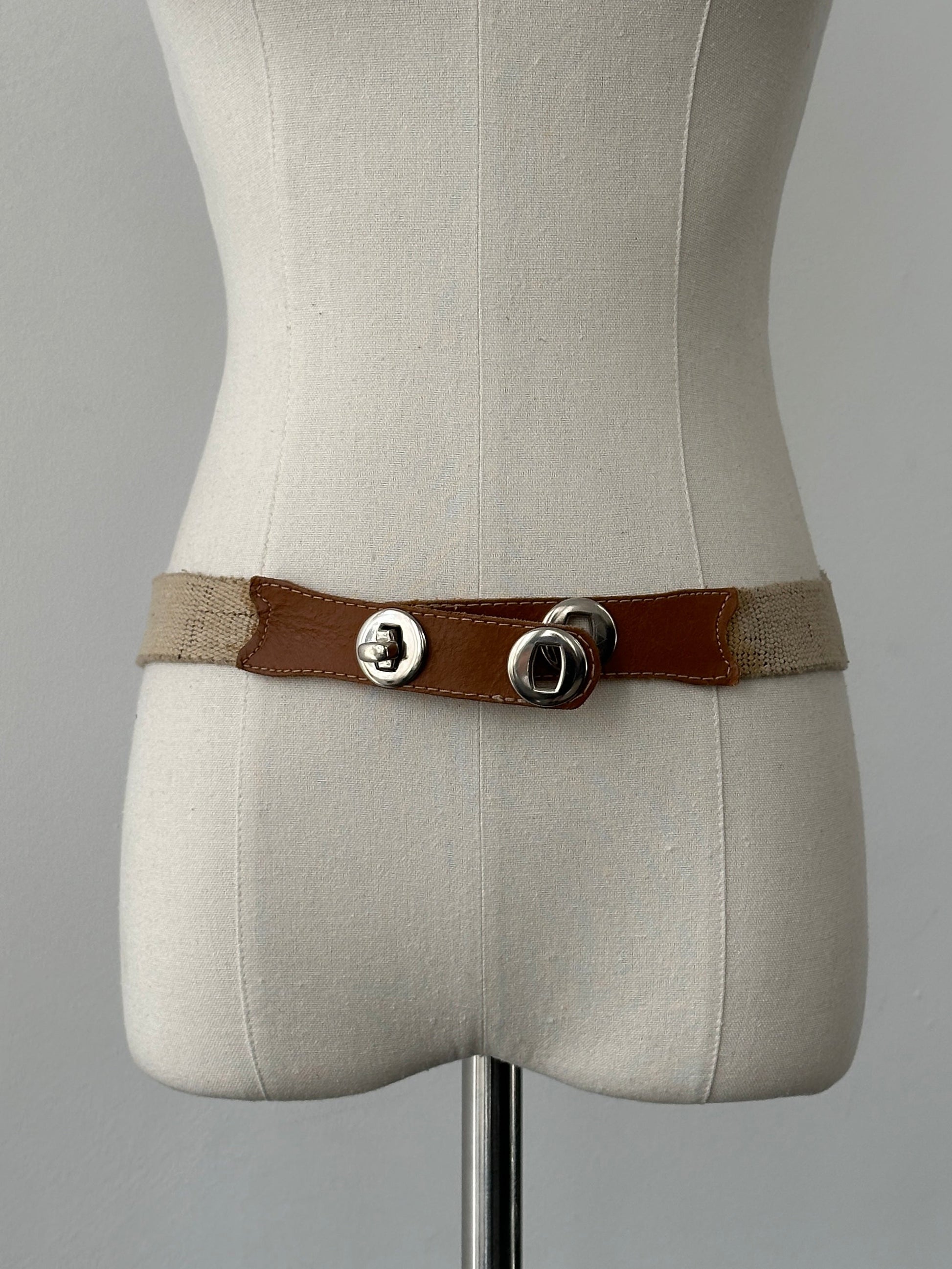 Vintage 2000s Canvas Leather Belt - W32-38