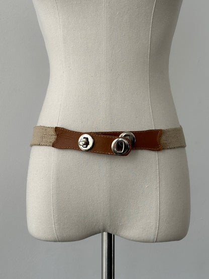 Vintage 2000s Canvas Leather Belt - W32-38