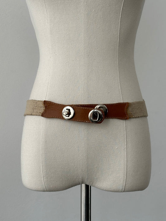 Vintage 2000s Canvas Leather Belt - W32-38