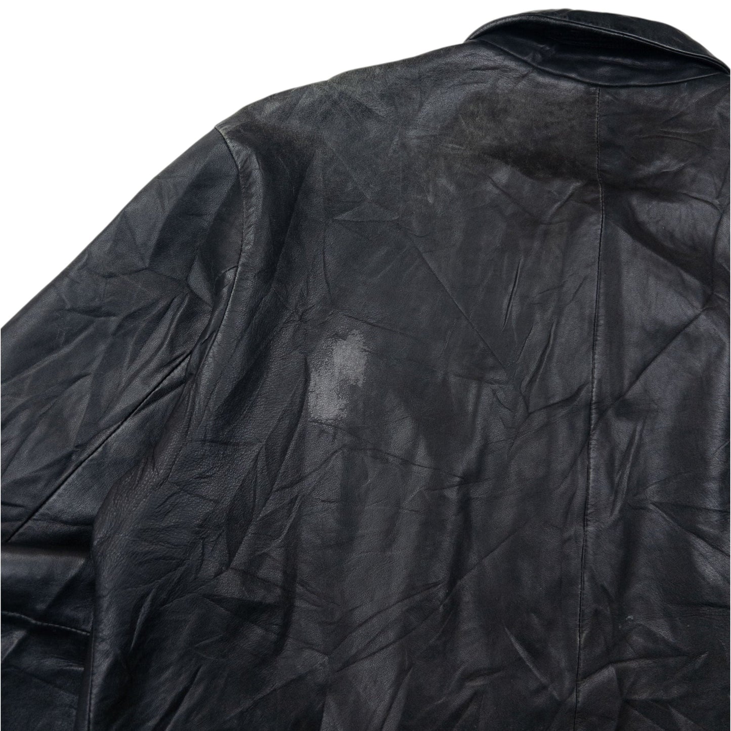 Vintage Hugo Boss Zip Up Leather Jacket Size L