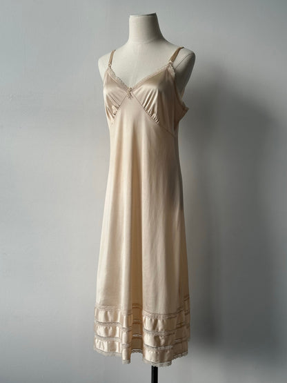 Vintage 1990s Lace Slip Midi Dress - M