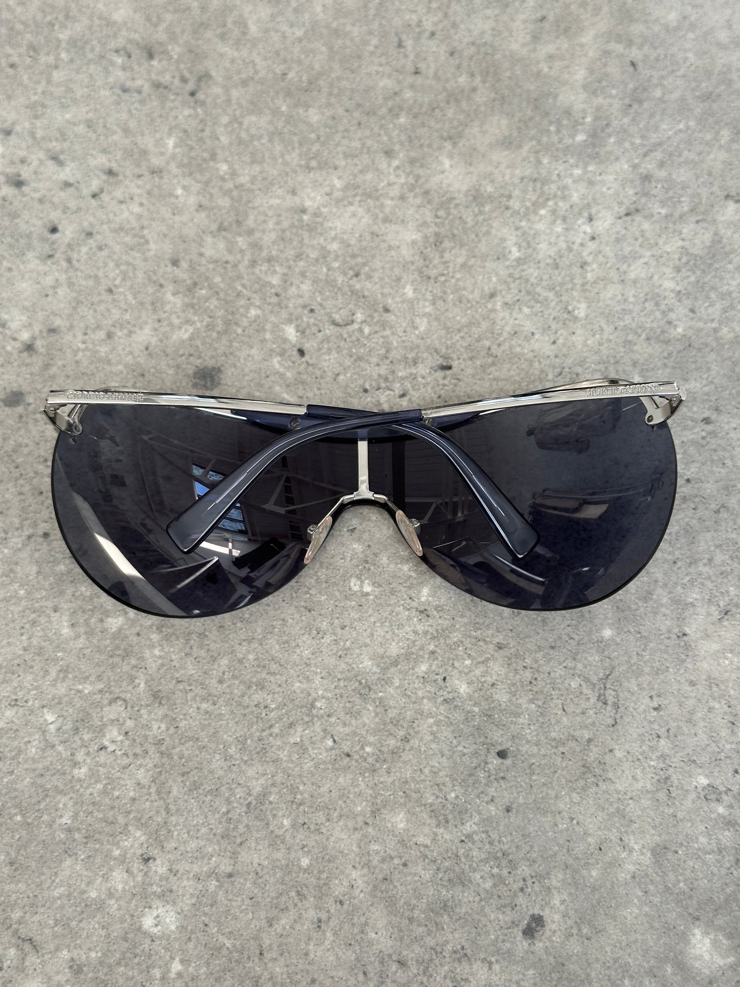 Giorgio Armani 2000s Oversized Shield Rimless Sunglasses