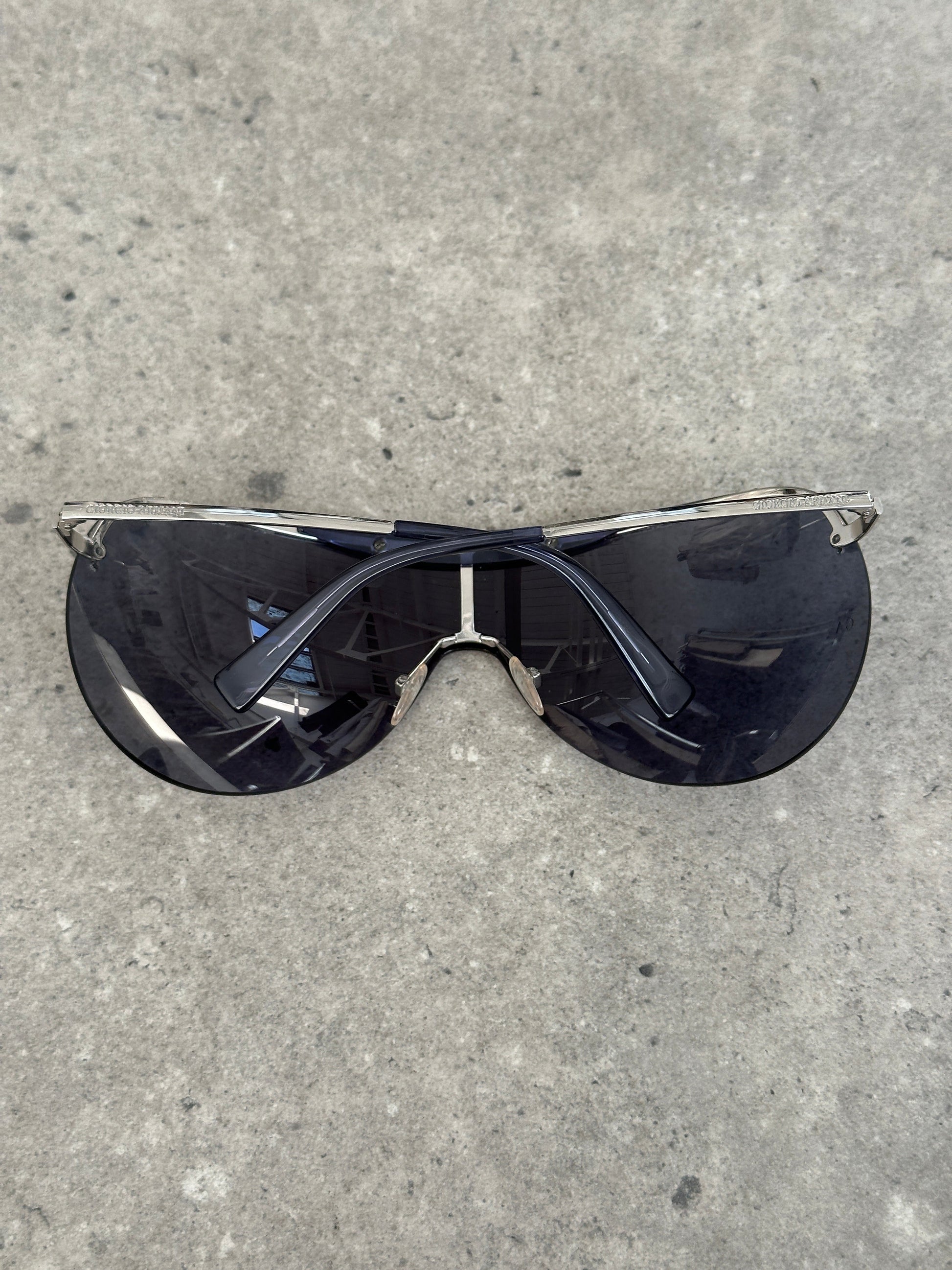 Giorgio Armani 2000s Oversized Shield Rimless Sunglasses