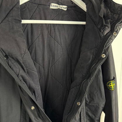 Stone Island Quilted Hooded Jacket (L) | Large, Black