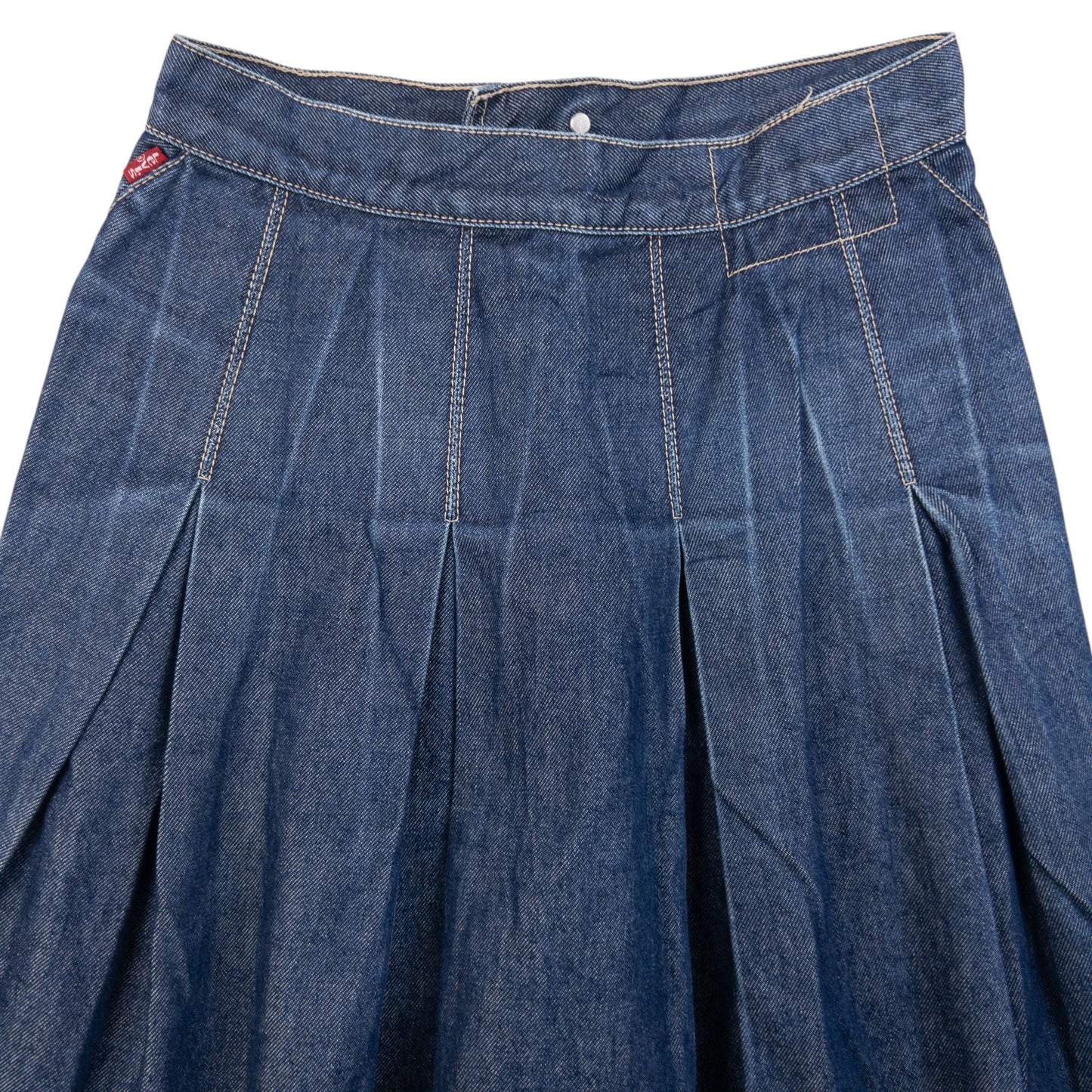 Vintage 2000s Levi's Pleated Back Denim Skirt Womens Size W26 | W26, Blue