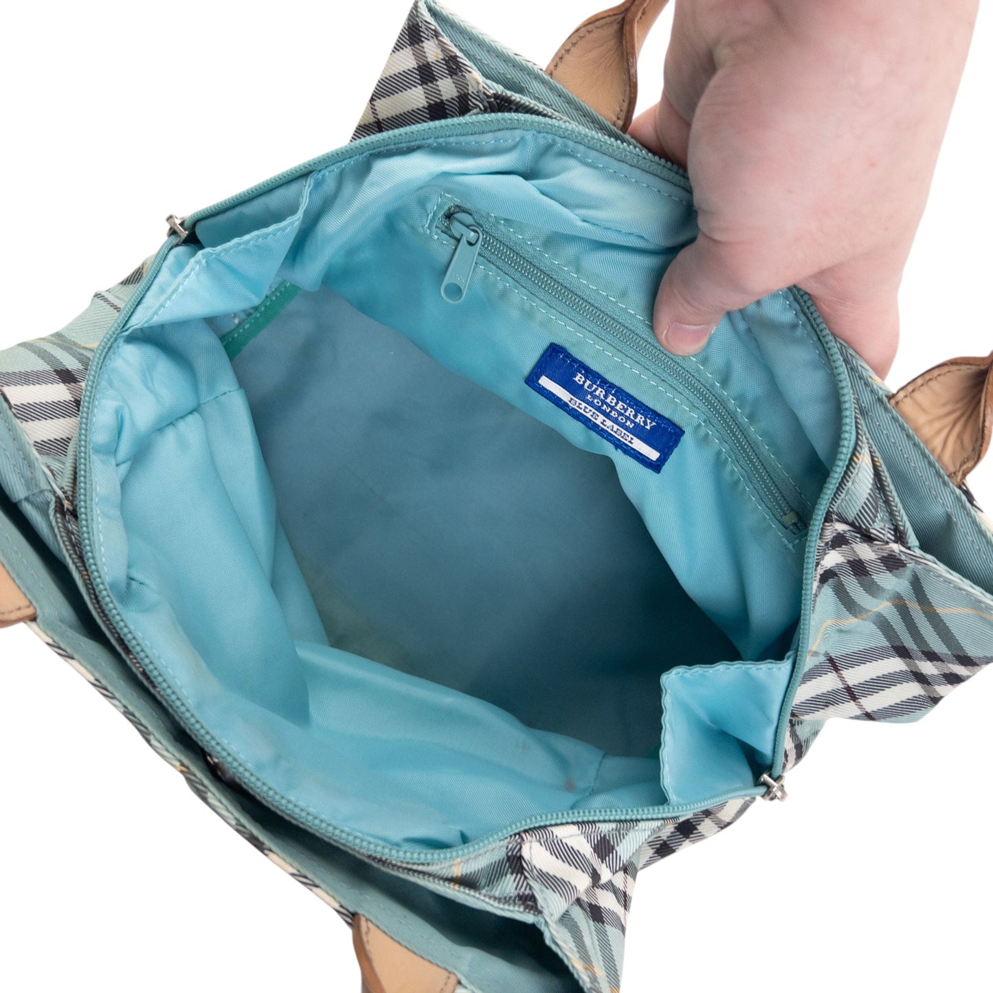 Vintage 2000s Burberry Blue Label Nova Check Handbag | O/S, Blue