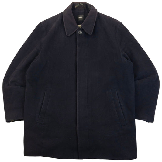 Vintage 2000s Hugo Boss Button Up Cashmere Wool Jacket Size L | Large, Navy