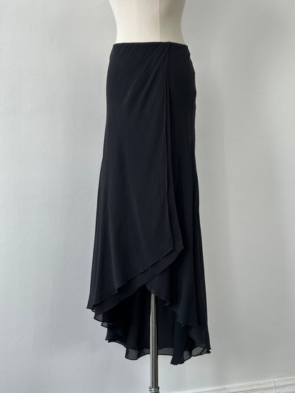 Ralph Lauren 2000s Pure Silk Wrap Maxi Skirt - W32