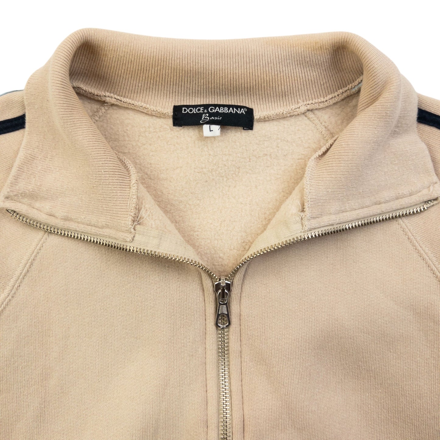 Vintage 2000s Dolce & Gabbana Zip Up Sweatshirt Size S | Small, Beige