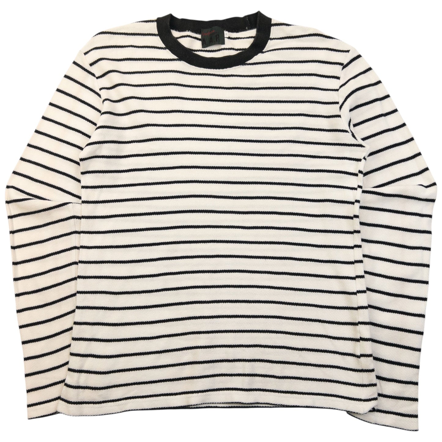 Vintage 90s Yohji Yamamoto D'Urban A.A.R Striped Long Sleeve T Shirt Womens Size M | Medium, Black