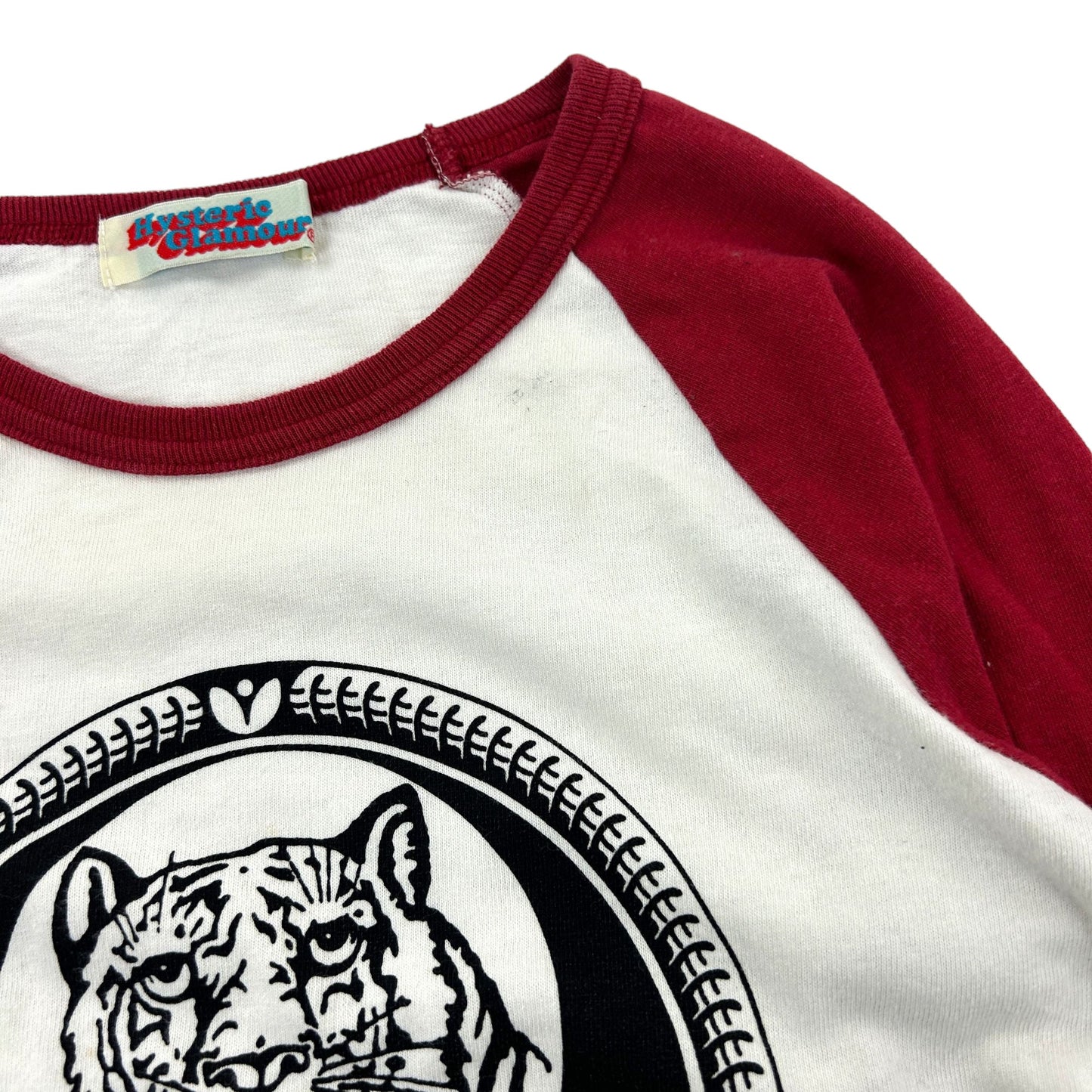 Vintage Hysteric Glamour Tiger Graphic Raglan T-Shirt Woman's Size S