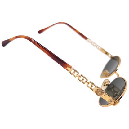 Vintage 90s Gianni Versace Embossed Tortoise Shell Sunglasses | O/S, Gold