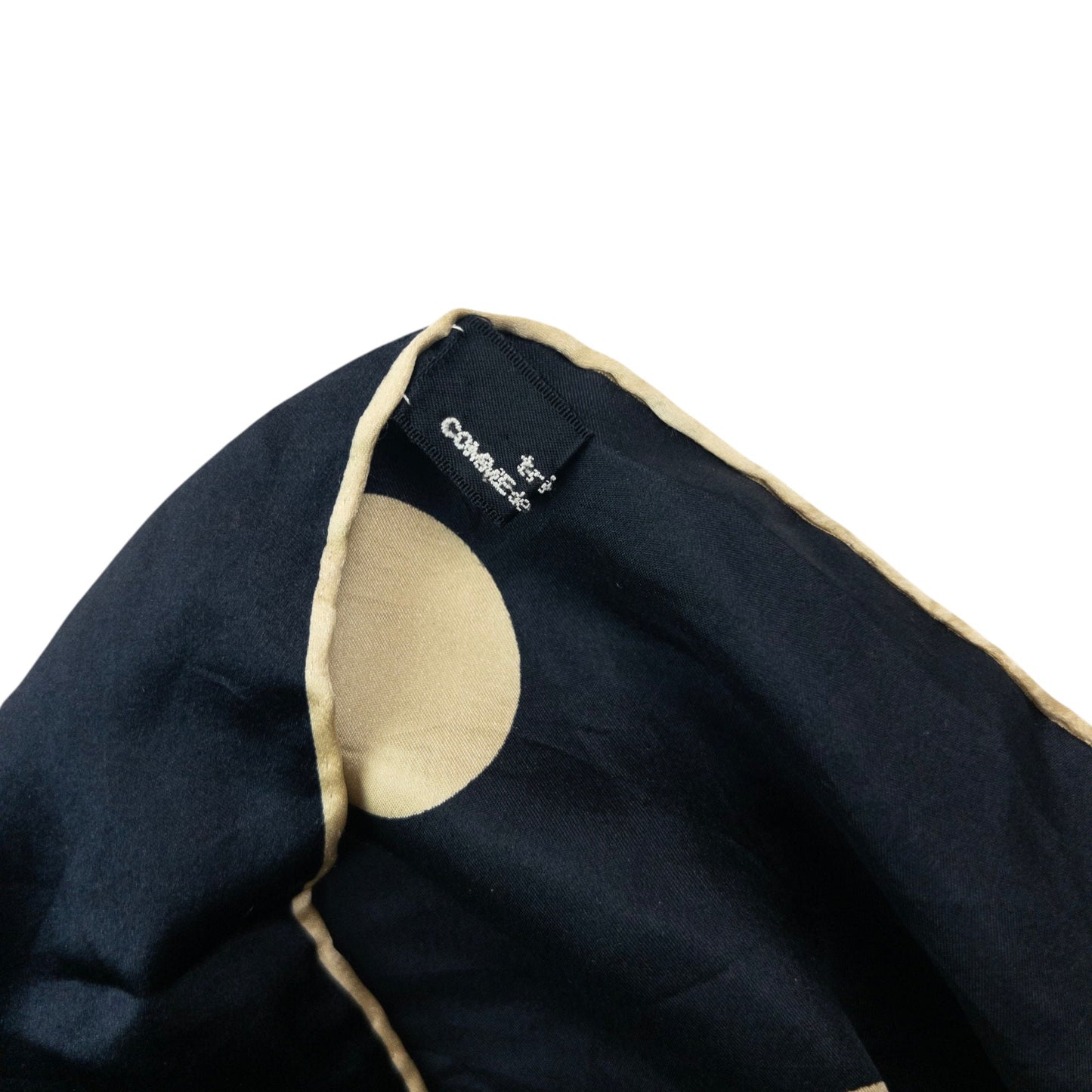 Vintage 90s Comme Des Garçons Tricot Polka Dot Silk Scarf | O/S, Cream