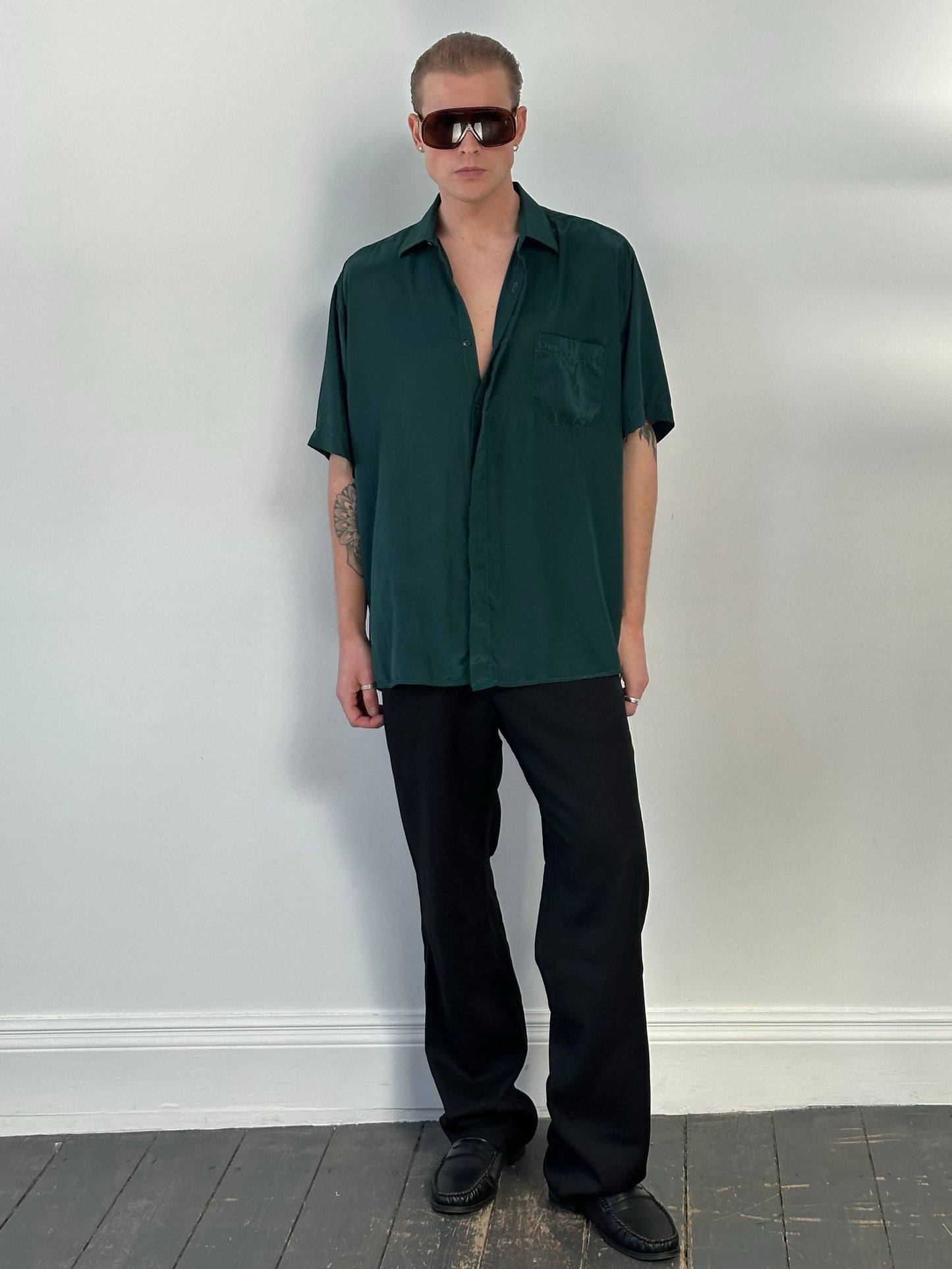 Christian Dior 1990s Pure Silk Short Sleeve Logo Shirt - XL