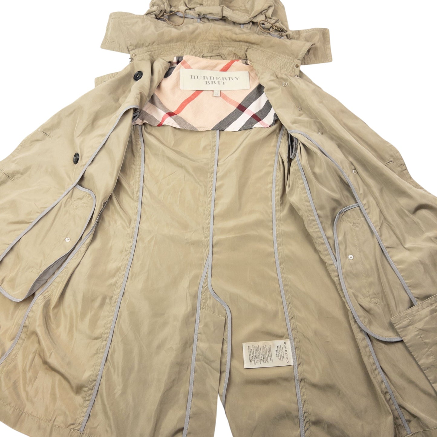 Vintage Burberry Brit Trench Jacket Womens Size L | Large, Beige