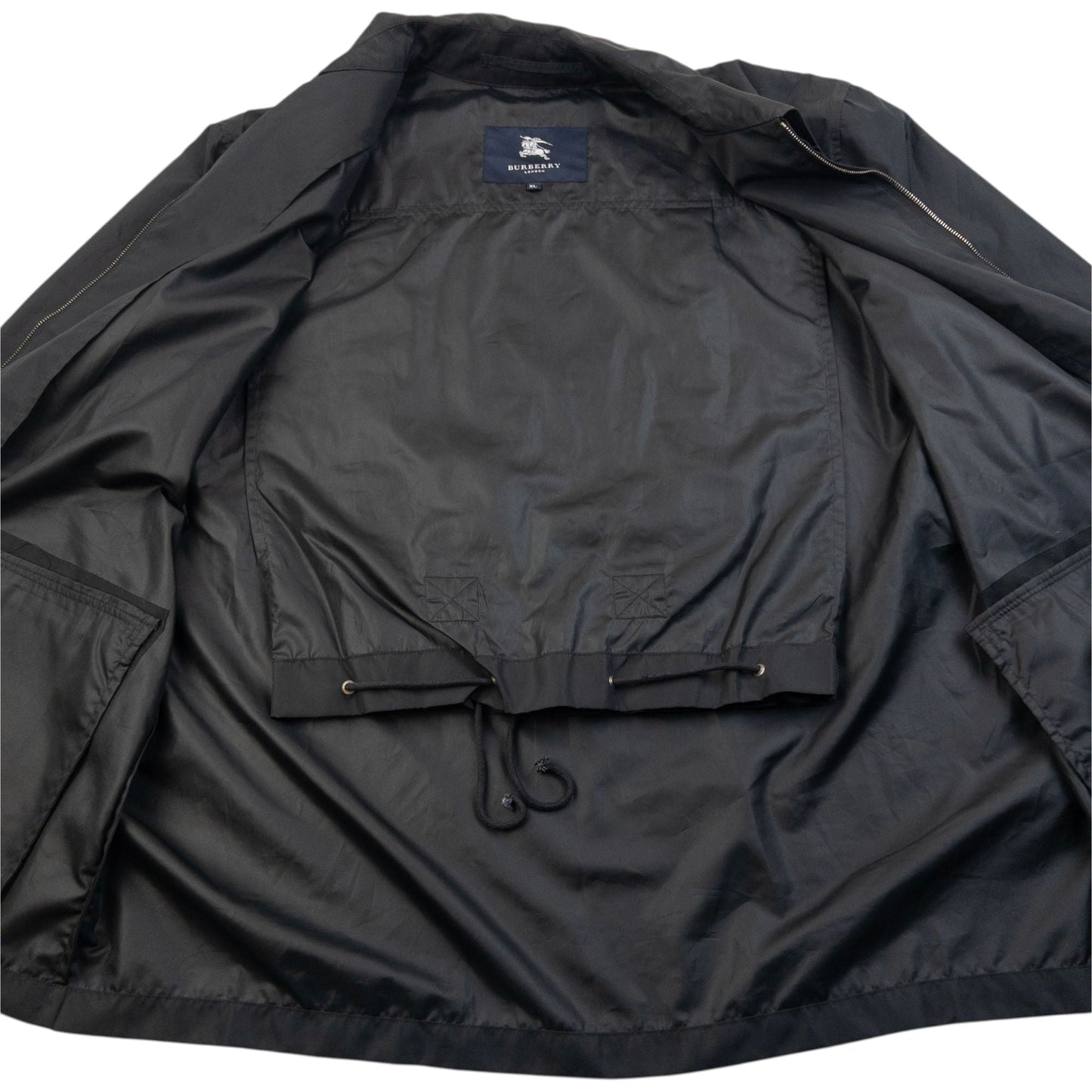 Vintage 2000s Burberry Lightweight Packable Backpack Jacket Size XL | O/S, Black