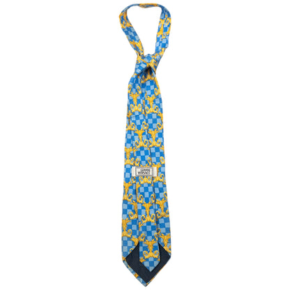 Vintage Gianni Versace Checkered Baroque Silk Tie