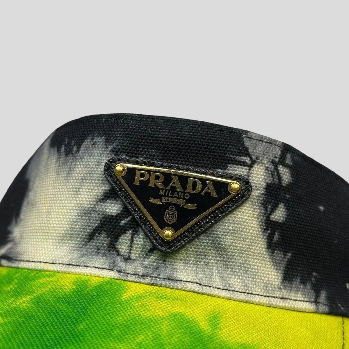 Prada Milano Tie-Dye Triangle Logo Visor Cap - M