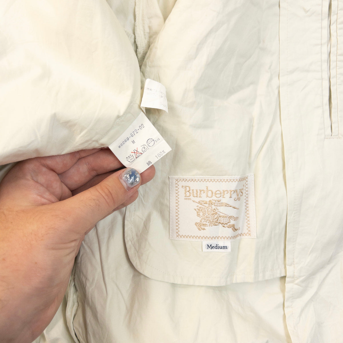 Vintage 90s Burberry Zip Up Jacket Size XS | XS, Cream