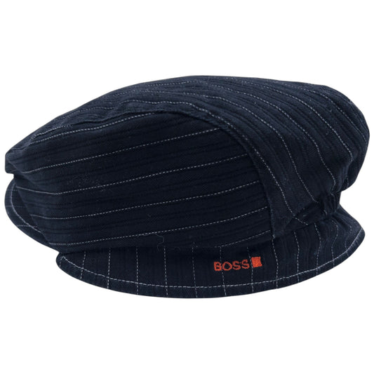 Vintage 2000s Hugo Boss Striped Flat-Cap Hat Size L/XL | O/S, Black