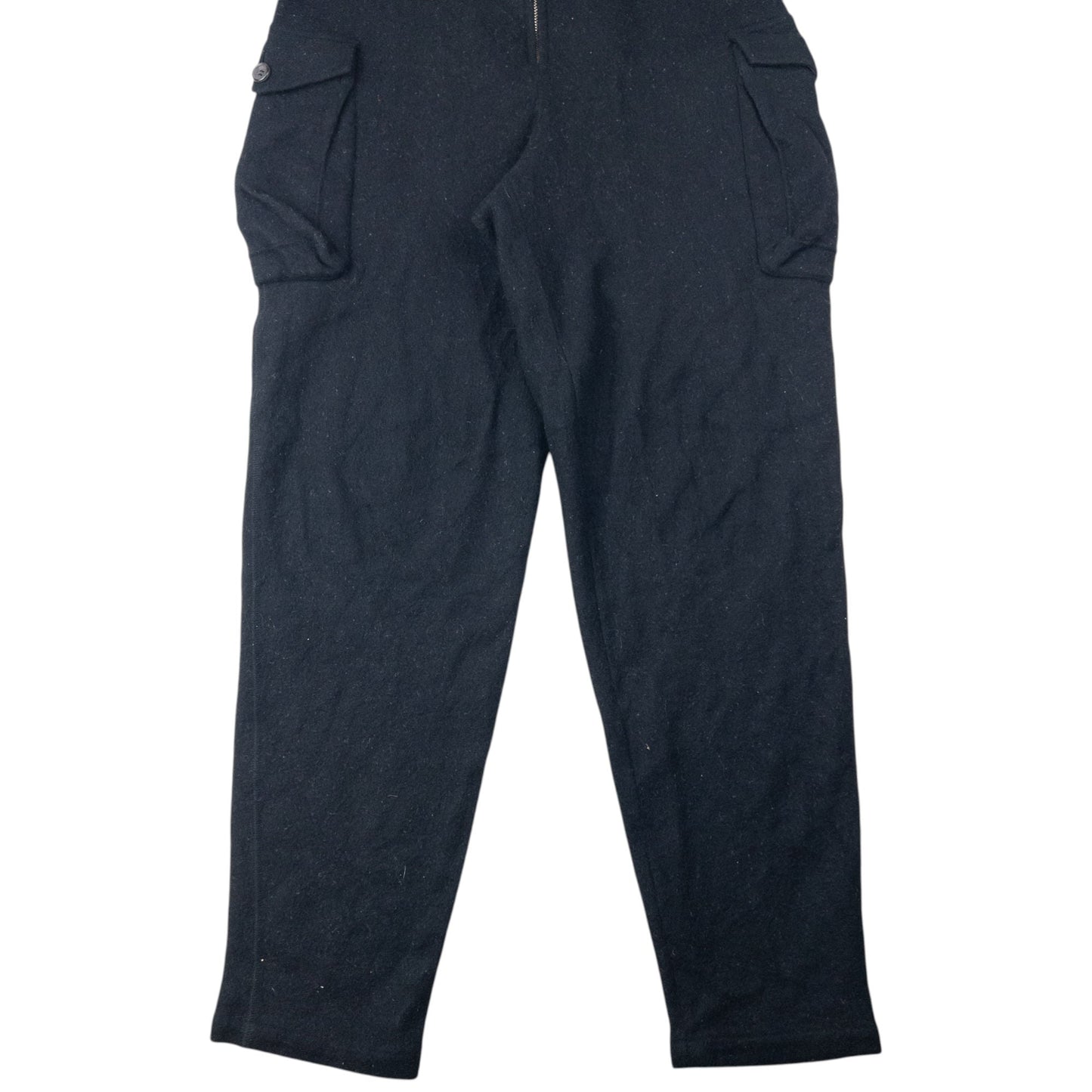 Vintage 90s Yohji Yamamoto Fleece Hooded Jumpsuit Size S | Small, Black