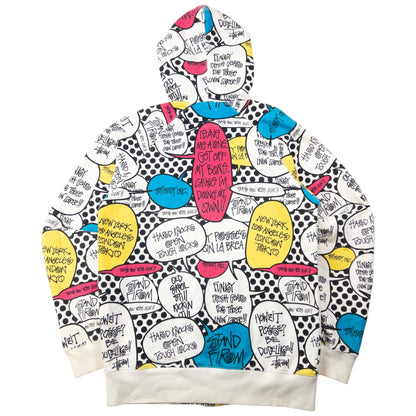 Vintage 2000s Stussy Speech Bubble Zip Up Hoodie Size L | Large, Multicolour