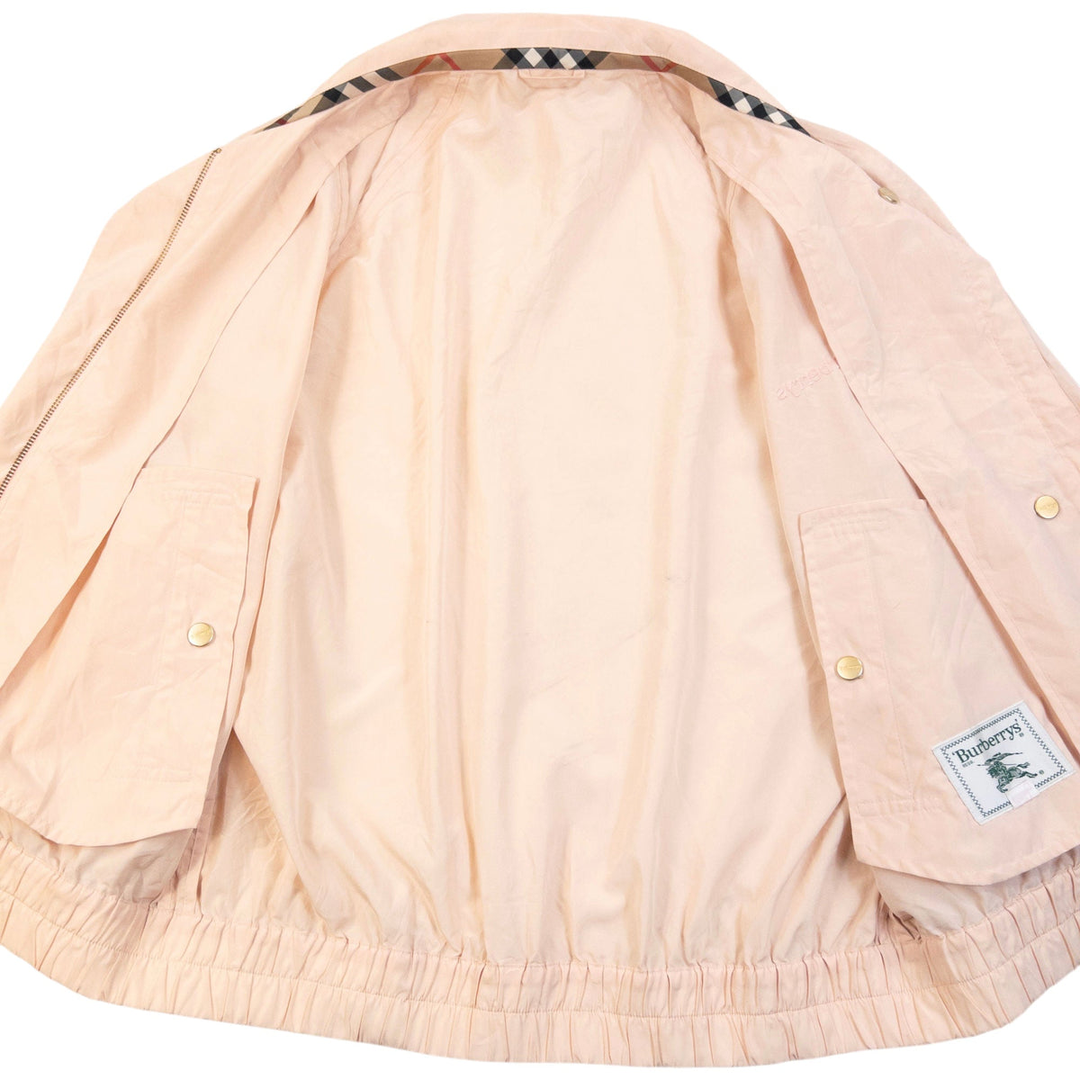 Vintage 90s Burberry Lightweight Zip Up Jacket Womens Size M | Medium, Pink
