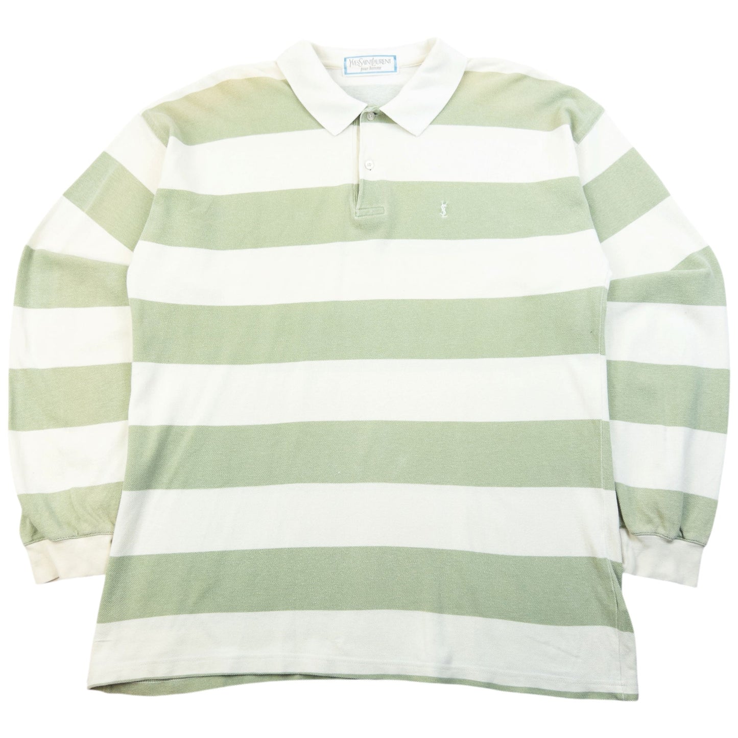 Vintage 80s YSL Yves Saint Laurent Long Sleeve Polo Shirt Size M | Medium, Multicoloured