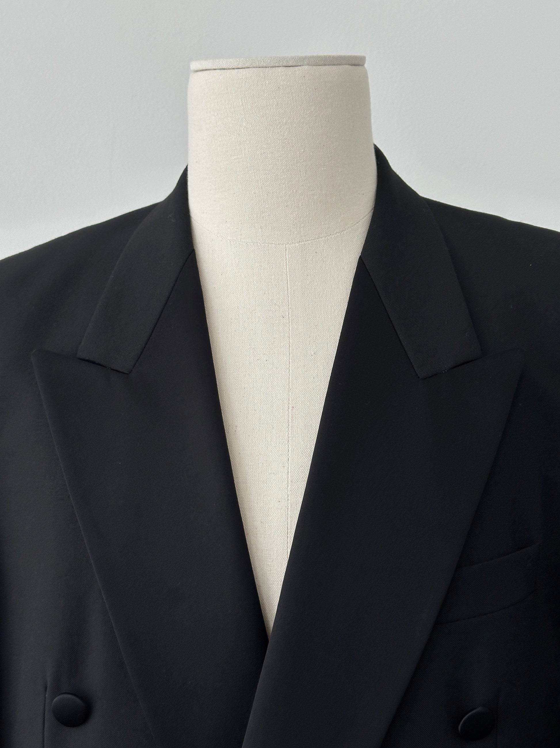 Vintage 1990s Tuxedo Double Breasted Blazer - 42R