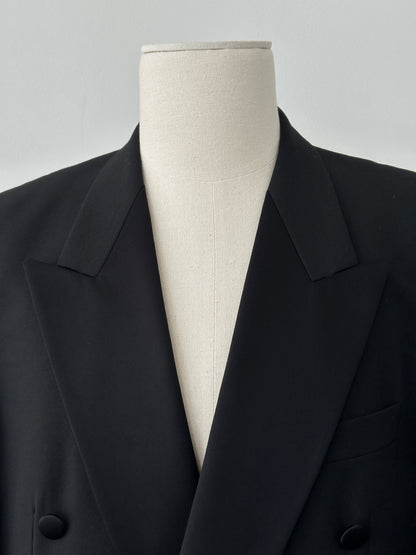 Vintage 1990s Tuxedo Double Breasted Blazer - 42R