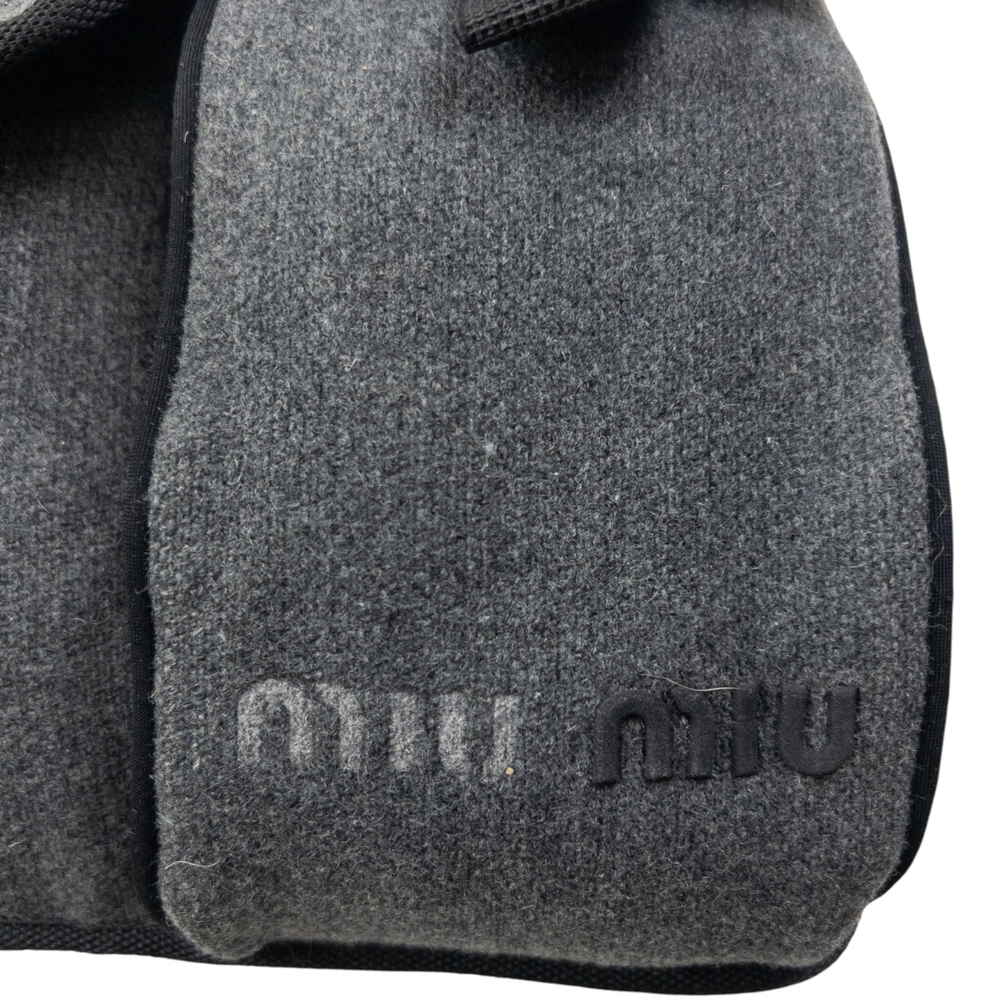 Vintage 1999 Miu Miu Wool Crossbody Bag | O/S, Black