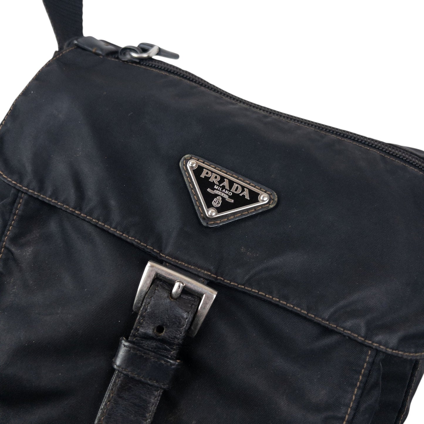 Vintage 2000s Prada Crossbody Bag | O/S, Black