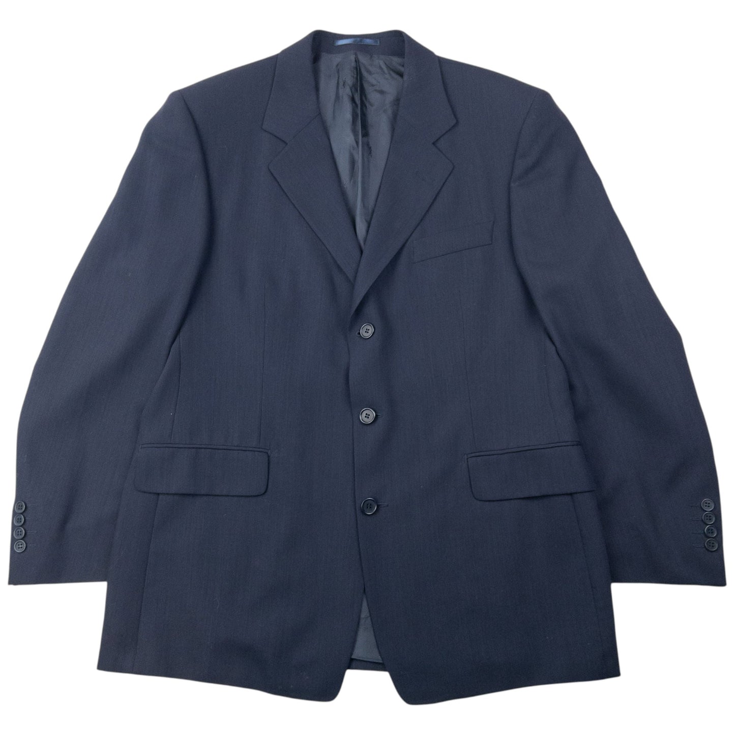 Vintage 90s YSL Yves Saint Laurent Wool Jacket & Trousers Suit Set Size L | Large, Navy